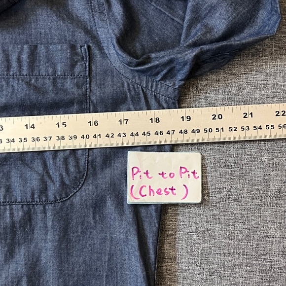 Naked & Famous Japanese Cotton Chambray Button Down Shirt - Men's Size S - Blue - Picture 6 of 9